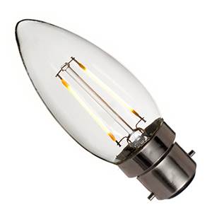 240v 2w BC Filament LED Candle 2700°K 220lm - SH-C35-2W-B22