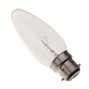 Candle 40w Ba22d/BC 240v Crompton Clear Large Light Bulb - 46mm