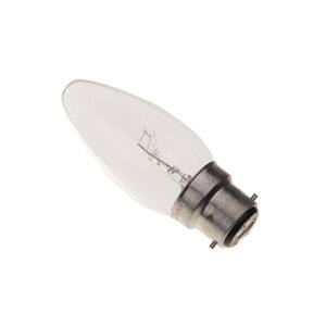 240v 60w B22d/BC 35mm Clear Pluslife 3000 Hour Candle Bulb.