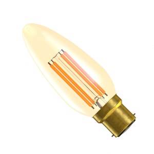LED Filament Candle 240v 4w Ba22d Amber Non Dimmable