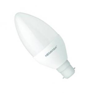 240v 6w B22d Opal LED Candle 2800K 470 lms Dimmable - Megaman - 143706 - LC1106d