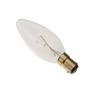240v 25w Ba15d/SBC 35mm Clear Candle Bulb - 0635635605506