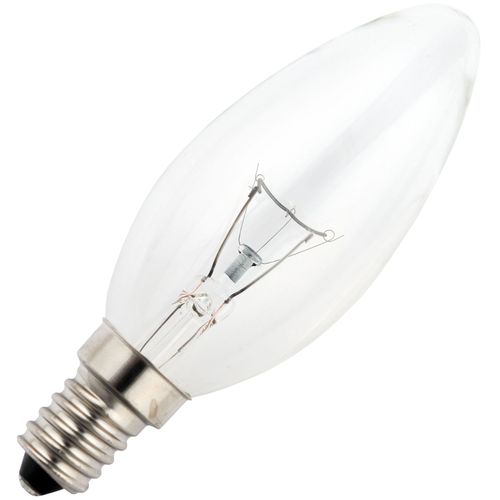 Schiefer E14 Candle C35x100mm 235V 40W 3CC-9 RC 1500h Clear 2500K Dimmable - 149184000