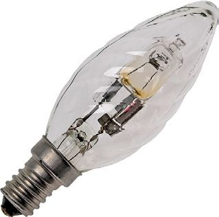 Schiefer Eco Halogen E14 Twisted Candle C35x100mm 230-240V 42W 2000h Clear 2800K Dimmable - 640042360