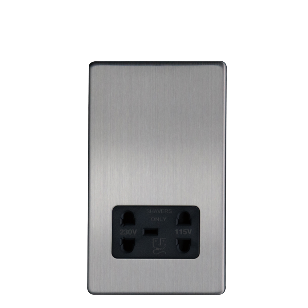 Caradok - The Flat - Screwless Shaver Socket Brushed Chrome