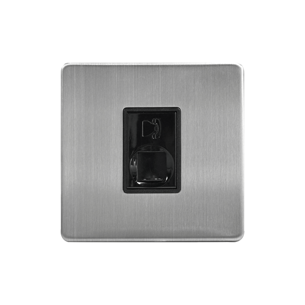 Caradok 1G RJ11 Telephone Point Brushed Chrome