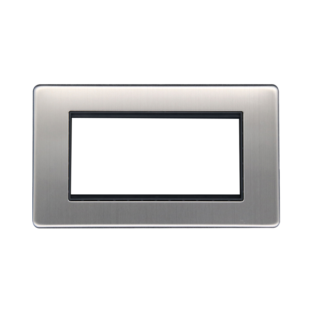 Caradok - The Flat - Screwless 2G 4 Module Data Plate Brushed Chrome