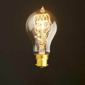 Vintage Long Life Light Bulb by Ferrowatt. Bayonet Cap Antique Bulb Reproduction Lamp 235v 60w B22d