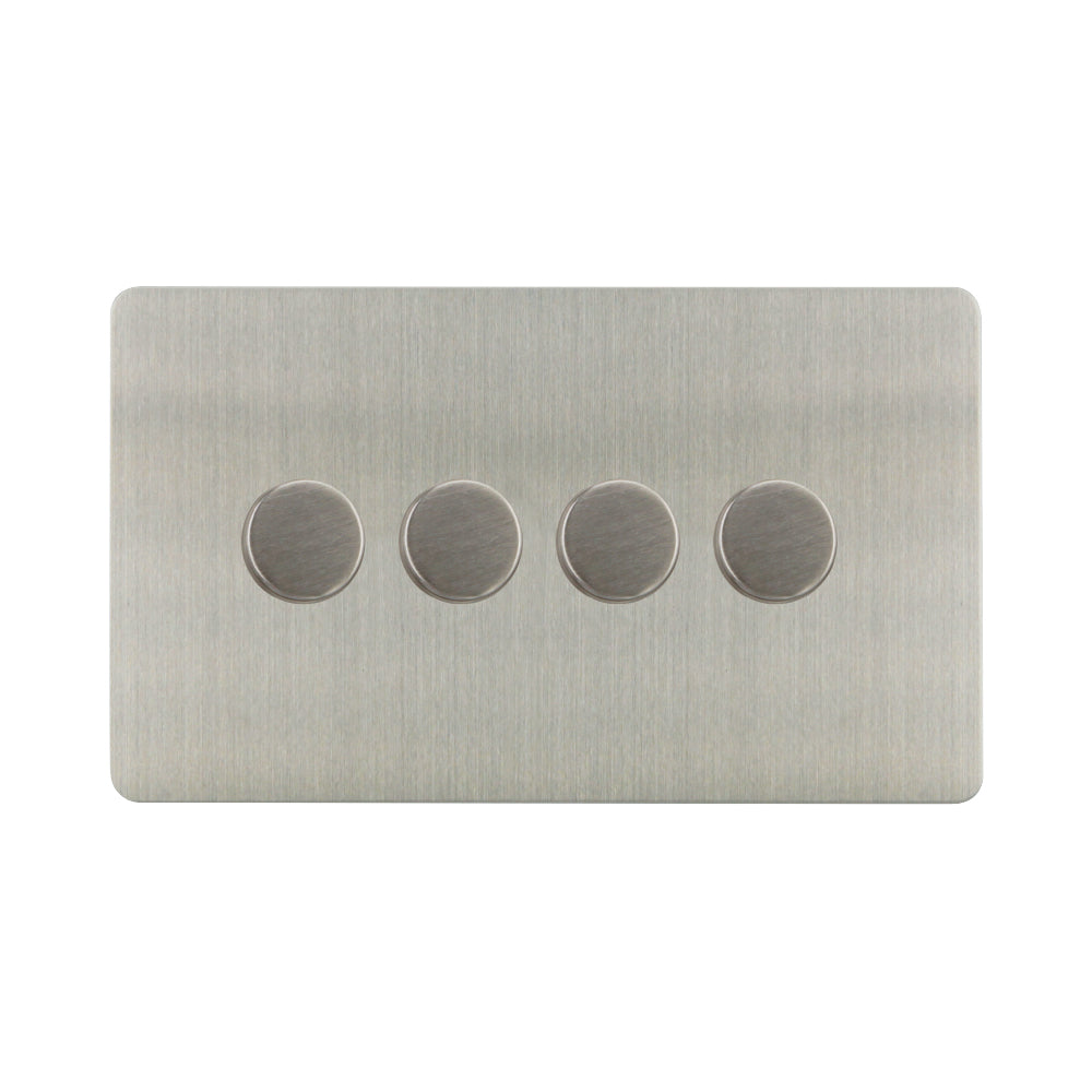 Caradok - The Ultra Flat - Brushed Chrome - FN157D - 500W 4G 2Way Incandescent Dimmer Brushed Chrome