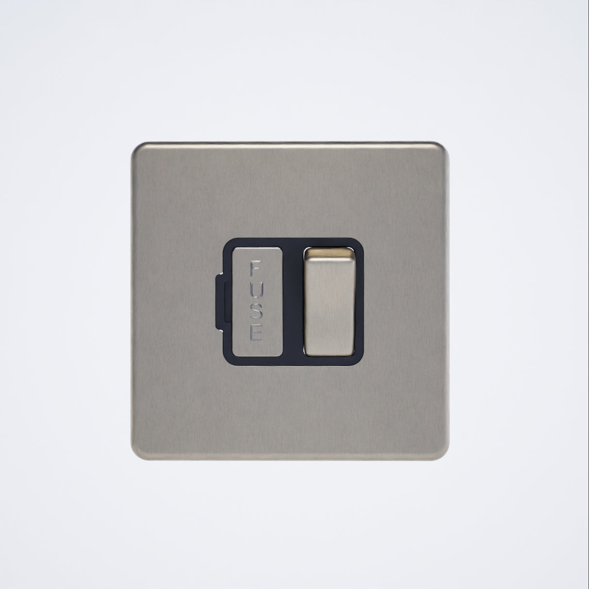 Screwless 13A Switched Spur Brushed Chrome with Black Inserts