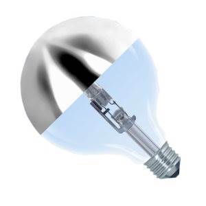 Hologen Globe G125 240v 42w E27/ES Crown Silvered Display Bulb