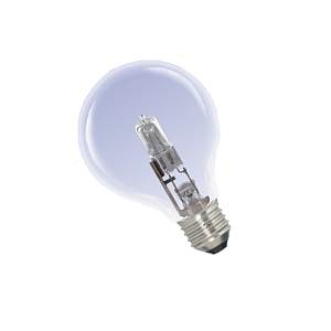 Halogen E/S Round 80mm 240v 42w E27 - Replaces 60w Standard Globe 80mm