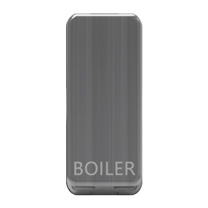 Caradok Switch Cover marked "BOILER" Brushed Chrome