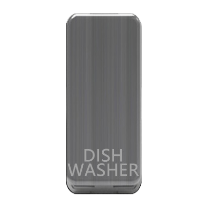 Caradok Switch Cover marked "DISHWASHER" Brushed Chrome