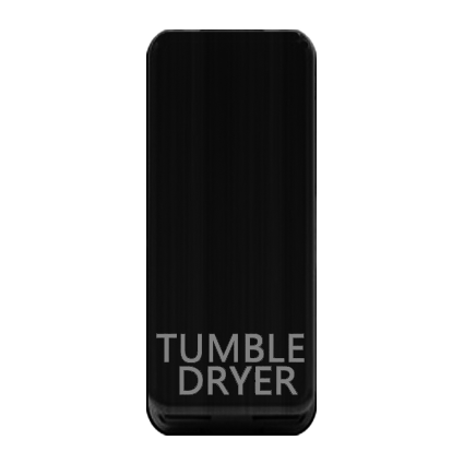 Caradok Switch Cover marked "TUMBLE DRYER" Matt Black