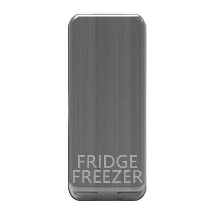 Caradok Switch Cover marked "FRIDGE FREEZER" Brushed Chrome