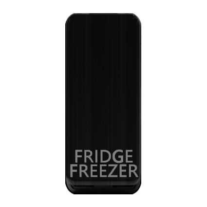 Caradok Switch Cover marked "FRIDGE FREEZER" Matt Black