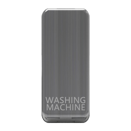 Caradok Switch Cover marked "WASHING MACHINE" Brushed Chrome