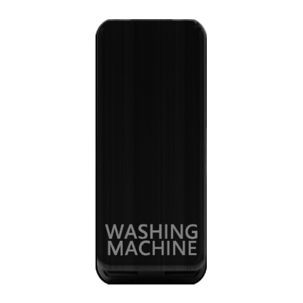 Caradok Switch Cover marked "WASHING MACHINE" Matt Black