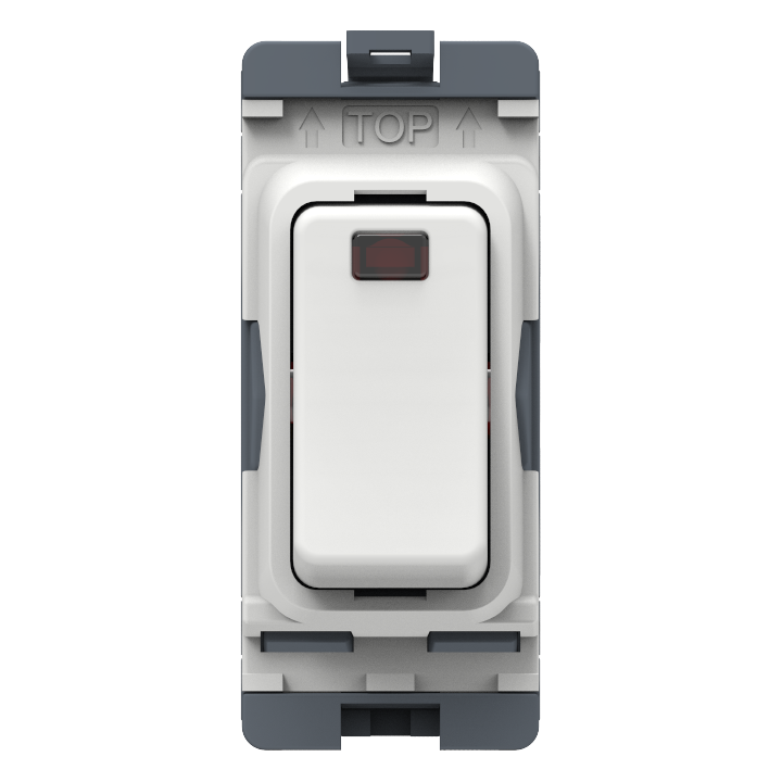 Caradok 20A DP Grid Module with LED Indicator White Moulded
