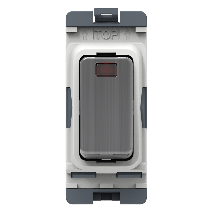 Caradok 20A DP Grid Module with LED Indicator Brushed Chrome