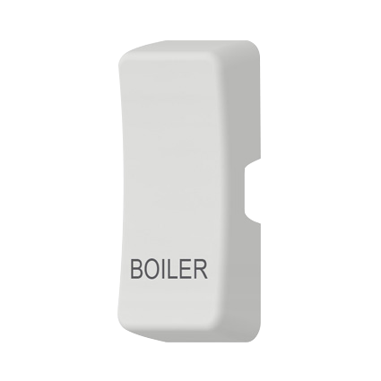 Caradok Switch Cover marked "BOILER" White Moulded
