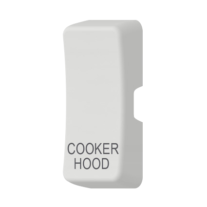 Caradok Switch Cover marked "COOKERHOOD" White Moulded