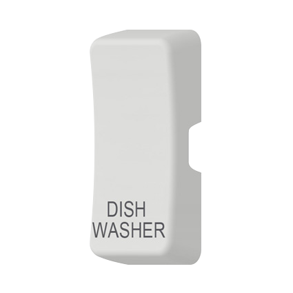 Caradok Switch Cover marked "DISH WASHER" White Moulded
