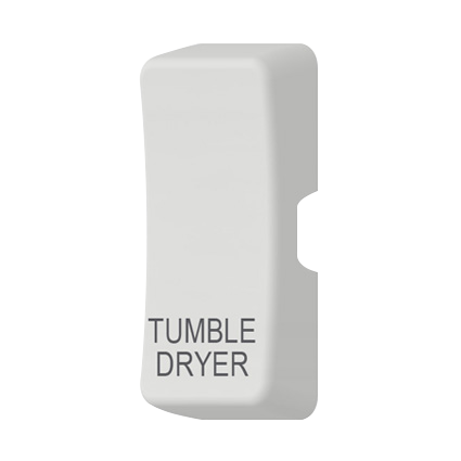 Caradok Switch Cover marked "TUMBLE DRYER" White Moulded