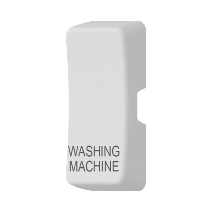 Caradok Switch Cover marked "WASHING MACHINE" White Moulded