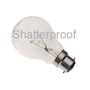 GLS 60w B22d/BC 240v Shatterproofed Pearl/Frosted Light Bulb - 3000 Hour