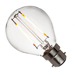 240v 2w Filament LED B22d Golf Ball 2700°K 220lm - SH-G45-2w-B22