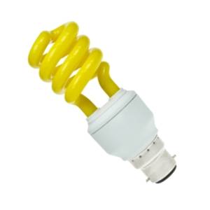 Spiral Compact Fluorescent Emits Yellow Light 240v 15w B22d/BC
