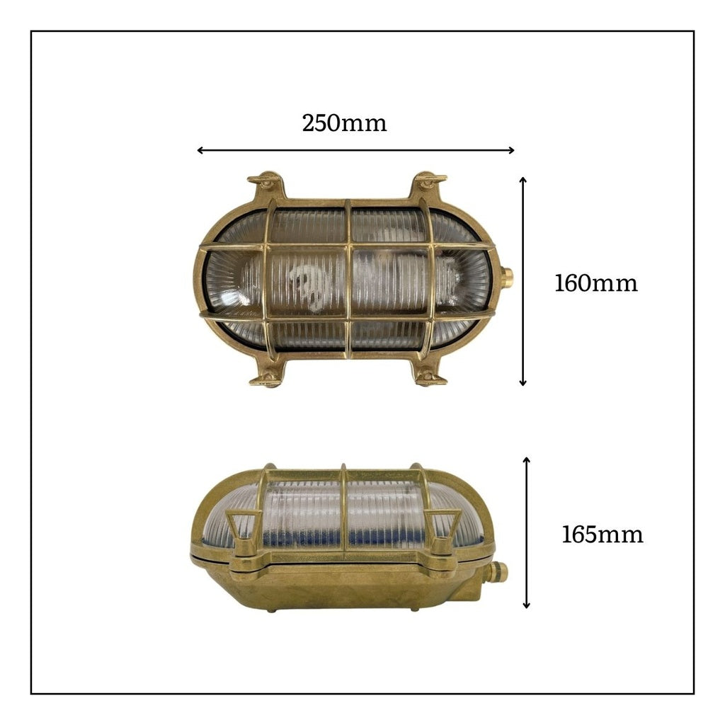 solid brass bulkhead standard large 120mm x 225mm black
