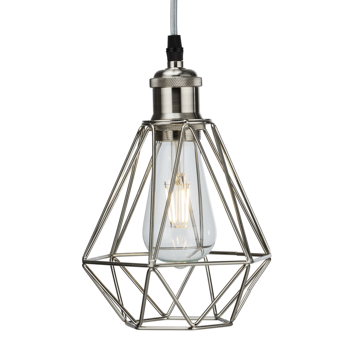 Knightsbridge CAG1BC Pendant Cage - Brushed Chrome Knightsbridge - Sparks Warehouse