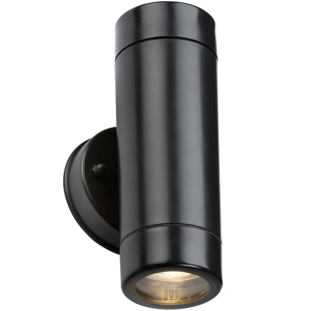 Knightsbridge EA2BK EAMON - 230V IP54 GU10 Polycarbonate Up/Down Wall light - Black Outdoor Lighting Knightsbridge - Sparks Warehouse