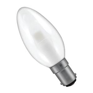 240v 3w B15d Plain Satin 35mm LED Candle 260lm - LCC3SASBCWW - Crompton Manor Range
