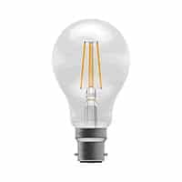 Bell 60051 Dimmable 6W LED BC Bayonet Cap B22 GLS Cool White 4000K
800lm Clear Light Bulb