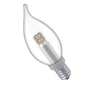 240v 3w E14 Flared (Bent-Tip) Clear 35mm LED Candle 300lm - LFC3CSESWW - Crompton Manor Range