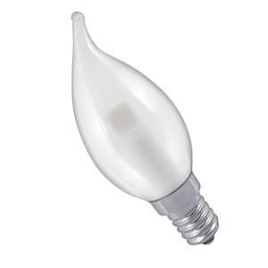 240v 3w E14 Flared (Bent-Tip) Satin 35mm LED Candle 260lm - LFC3SASESWW - Crompton Manor Range