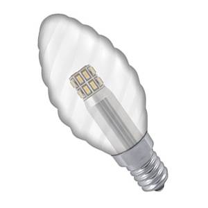 240v 3w E14 Twisted Clear 35mm LED Candle 300lm - LTC3CSESWW - Crompton Manor Range