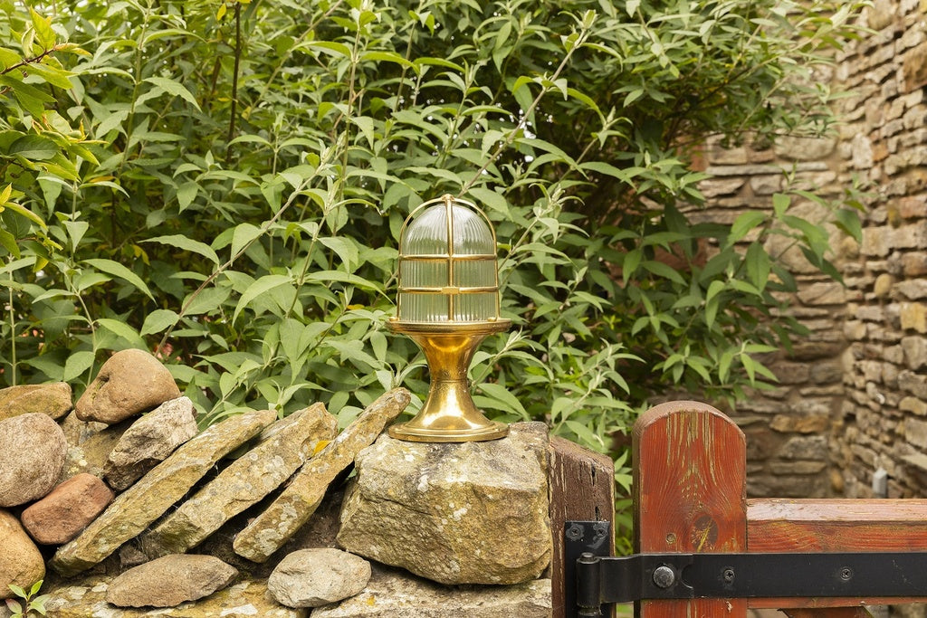 solid brass large post light antique brass
