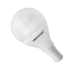 PLCG 7w 240v B15d/SBC Megaman Ping Pong Extra Warmwhite/827 Energy Saving Globe Light Bulb -15000Hr