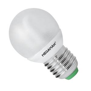 PLCG 7w 240v E27/ES Megaman Ping Pong Extra Warmwhite/827 Energy Saving Globe Light Bulb - 15000Hr