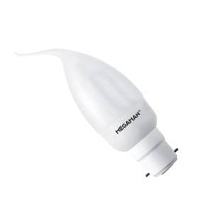 Candle 7w Ba22d/BC 240v Megaman "Coupe De Vente" Energy Saving Light Bulb - 15000 Hour