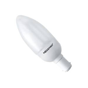 Candle 9w Ba15d/SBC 240v Megaman Energy Saving Light Bulb - 15000 Hour