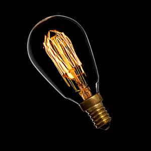 Danlamp 08124 Mini Edison Squirrel Cage 240v 40w E14. Looks like an early 1900's GLS Light Bulb