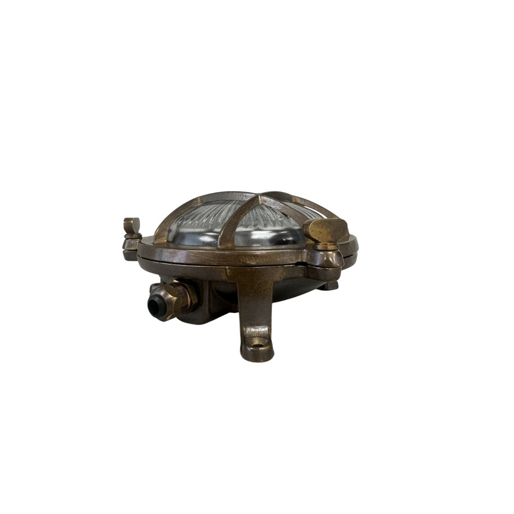 solid antique brass porthole bulkhead g9 mini 120mm x 60mm