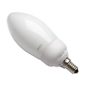 Candle 9w E14/SES 240v Cool Daylight Energy Saving Light Bulb - 6500 Kelvin - 8000 Hour