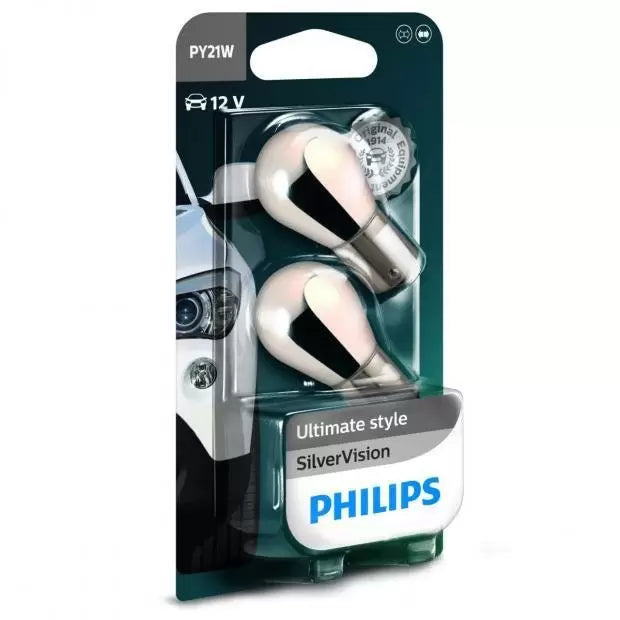 Philips 12496SVB2 21W SilverVision PY21W (581) Indicator Bulbs
